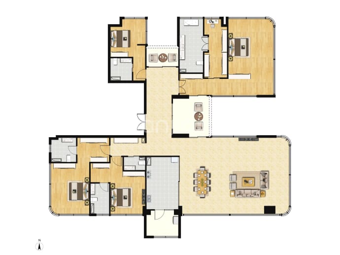 新绿色G29元岛6室2厅5卫户型图