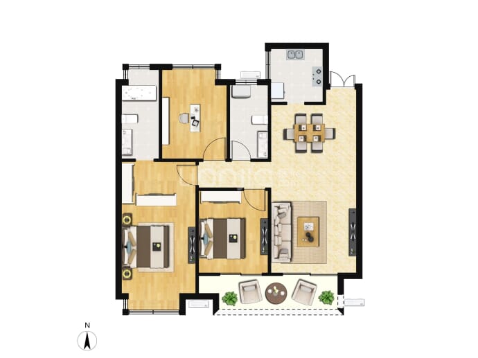 公园里--建面 120m²