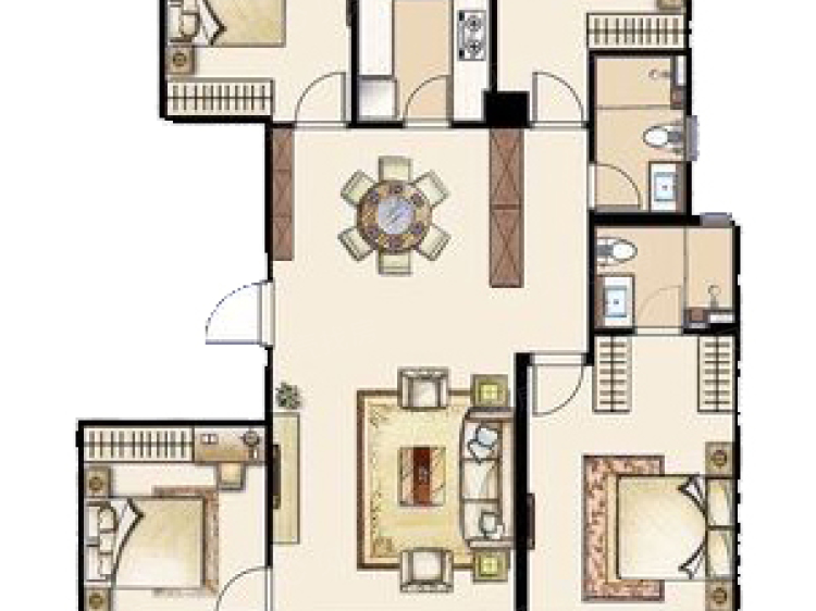 建发玺樾4室2厅2卫户型图