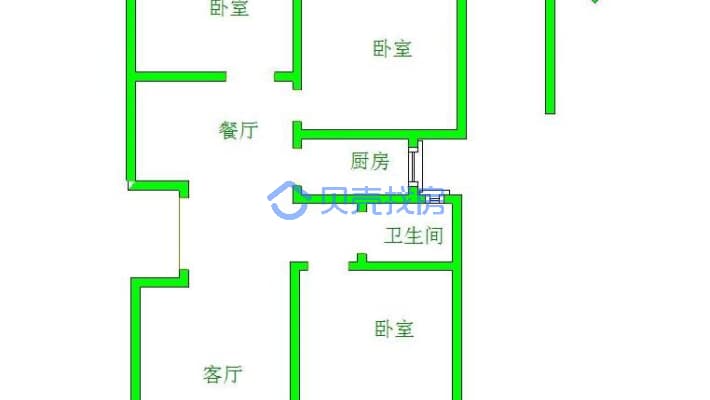 风帆一区 3室2厅 南 北-户型图