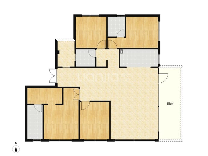 中电建国颂天青4室2厅3卫户型图