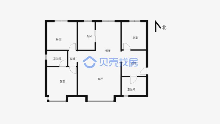 广汇翠竹园 3室2厅 135.04平米-户型图