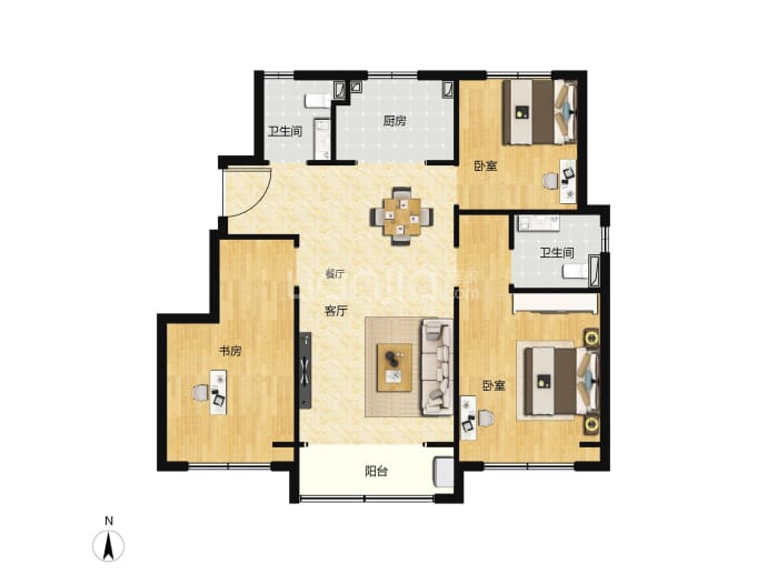 恒基旭辉都会江来--建面 98m²