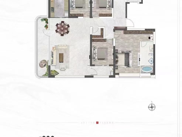 城投煦境天合4室2厅2卫户型图