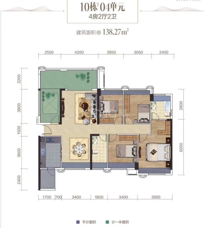 鼎能·东盟城二期--建面 138.27m²