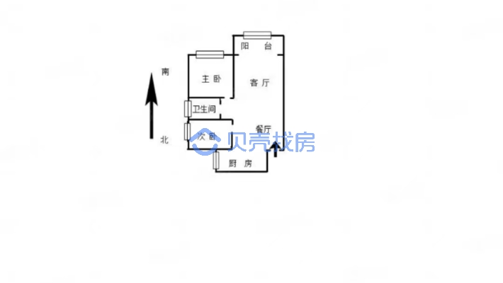 新厂 昌河宿舍 简装两房 家具家电齐全 拎包入住-户型图