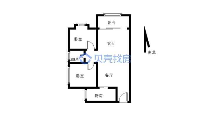 上江北两房出售，房产证在手过户方便-户型图