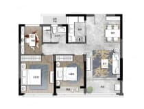 蓝城日照蘭园3室2厅1卫户型图