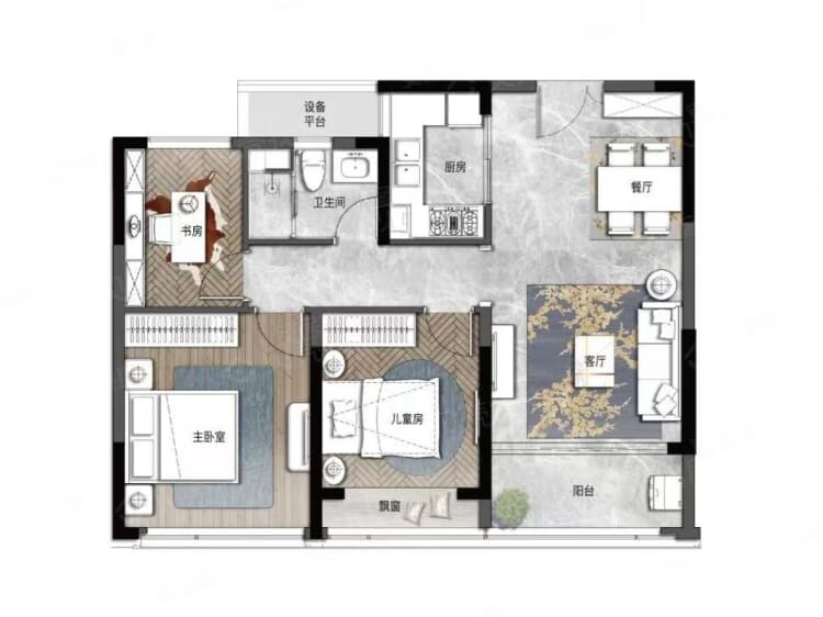 蓝城日照蘭园3室2厅1卫户型图