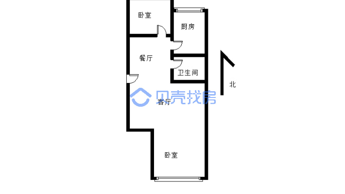 春城商住楼（红山区） 2室1厅 南-户型图