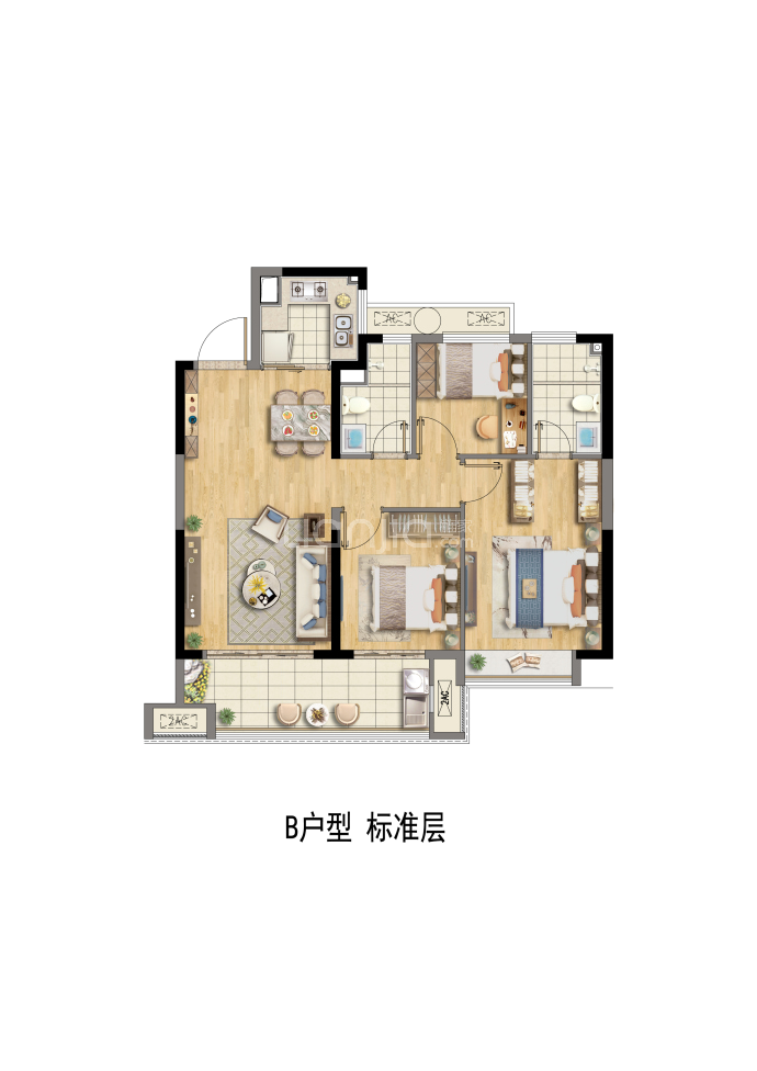 三盛璞悦府--建面 96m²