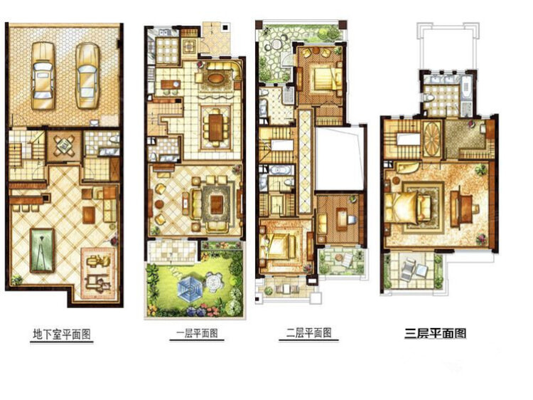 九龙仓玺园d区4室3厅4卫户型图