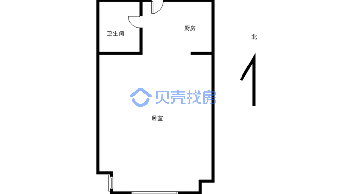 万达华城C区一居室公寓 电梯16楼-户型图
