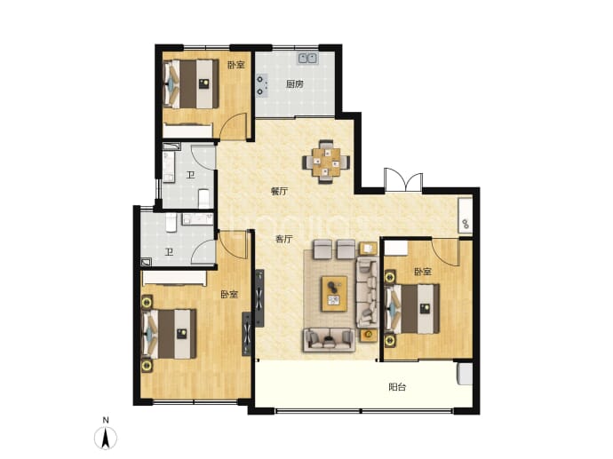 天泰华府--建面 126.36m²