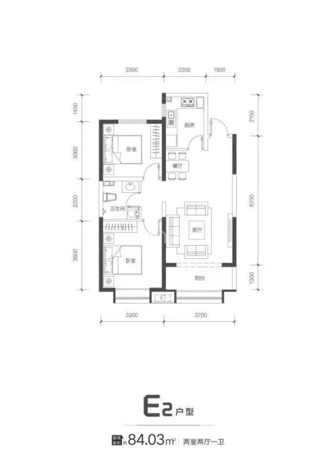 千渡·东山晴--建面 84.03m²