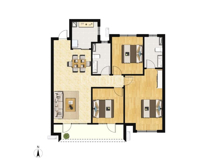 一方中梁和府--建面 123m²