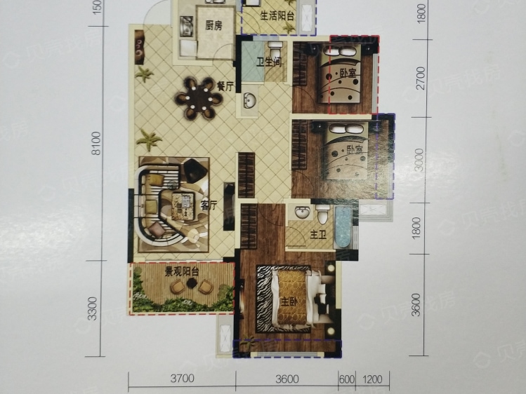隆腾蜀州府3室2厅2卫户型图