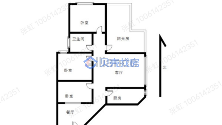 名月一品精装 拎包入住邻供电花苑 妇幼保健院-户型图