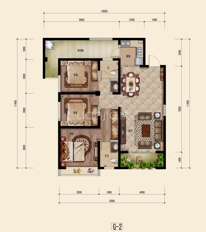 德丽首座--建面 120.03m²