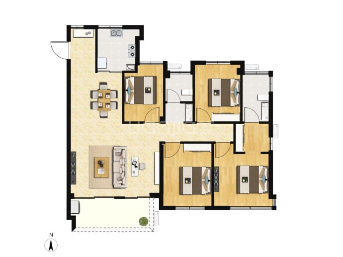 喜盈门富居公馆--建面 130m²