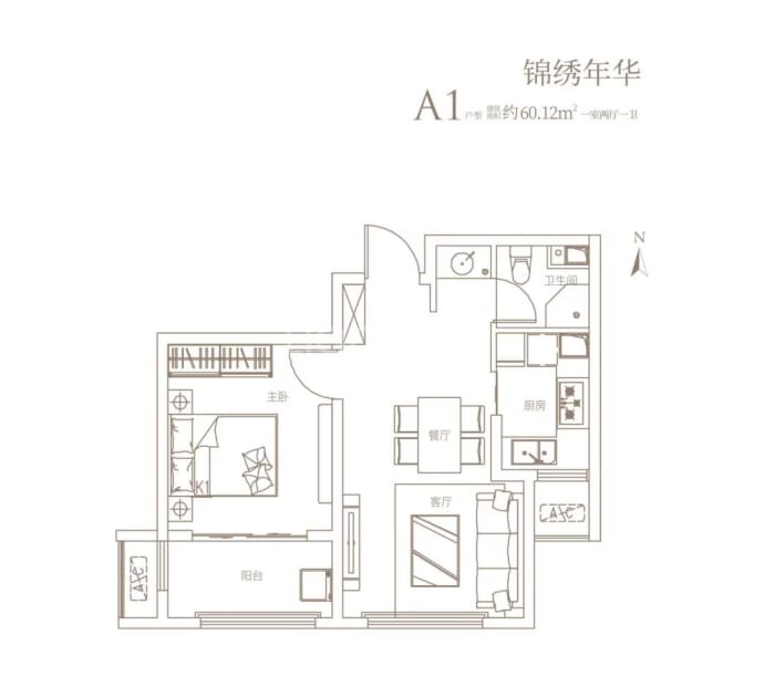 世纪景元东区--建面 60.12m²