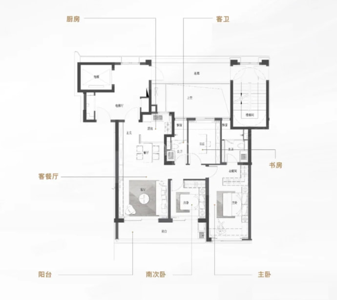 邗城·柳岸晓风3室2厅2卫户型图