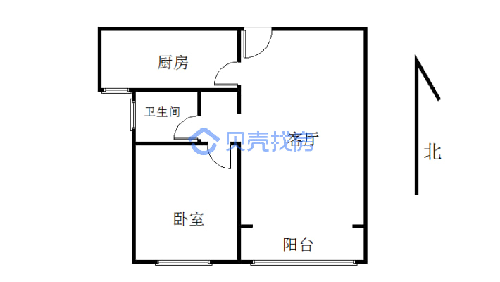 九龙广场 1室1厅 交通便利 小区环境干净舒适 适合居住-户型图