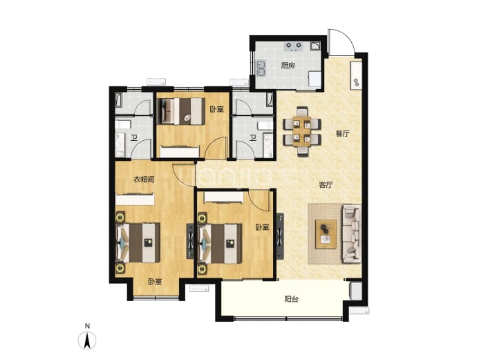 津投奥体华府--建面 105m²