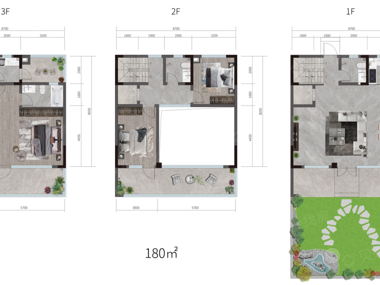 城投山海康城3室2厅3卫户型图