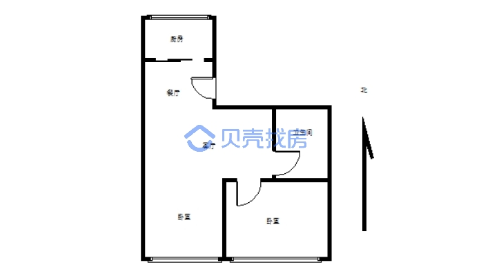 松北新城新上房源！采光好，视野好，南北通透！-户型图