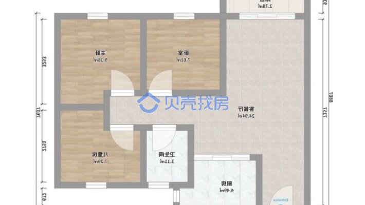 香江四季花城 3室2厅 南-户型图