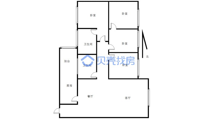 科兴园二期 4室2厅 西北-户型图