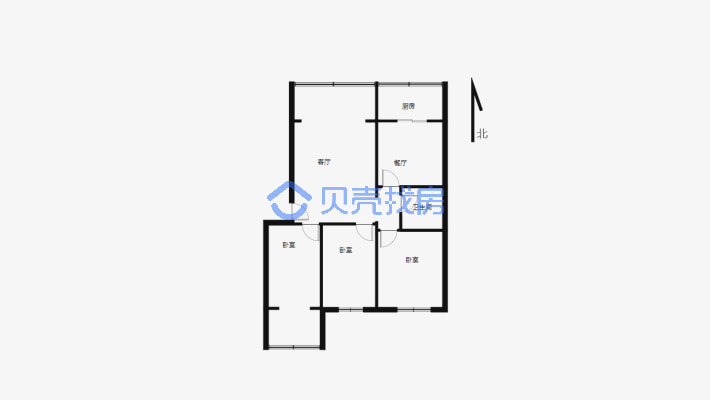 新市区北京南路福润德新金原小区三室出售-户型图