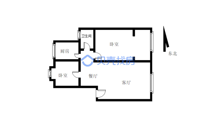 临港 三江新区 长江桥 金座广场 低楼层两室 适合老人-户型图