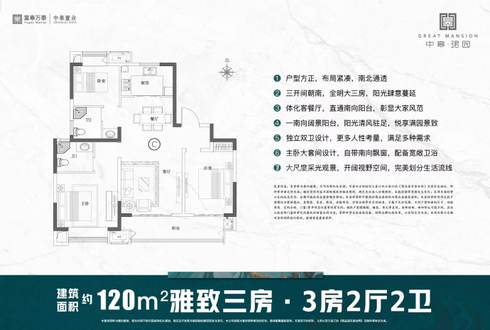 中皋珺园--建面 120m²