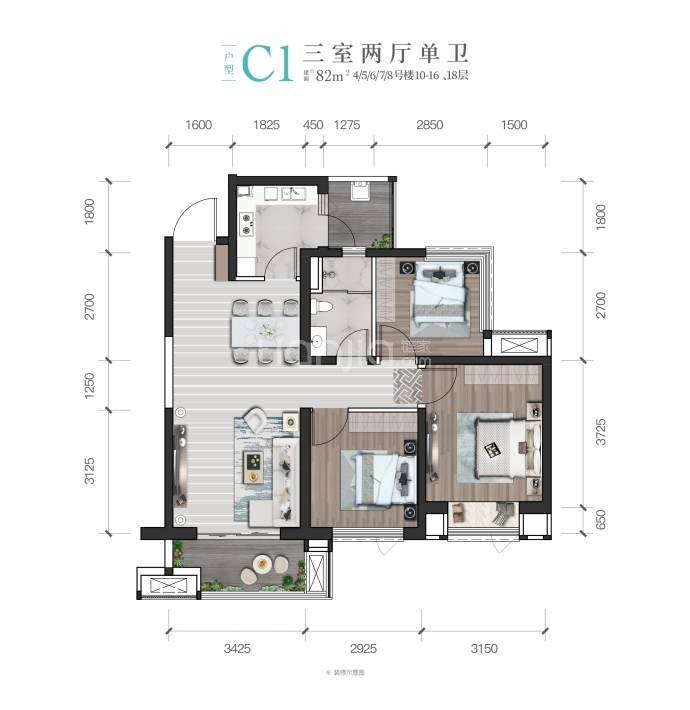 星月湖畔一期--建面 82m²