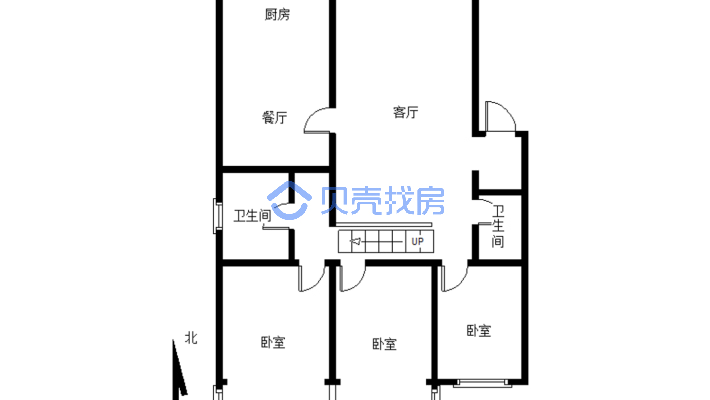 步梯2楼，装修花了70多，三阳格局，过户小 税-户型图