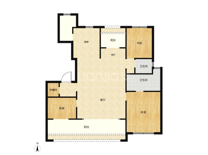 中建·泊悦府4室2厅2卫户型图