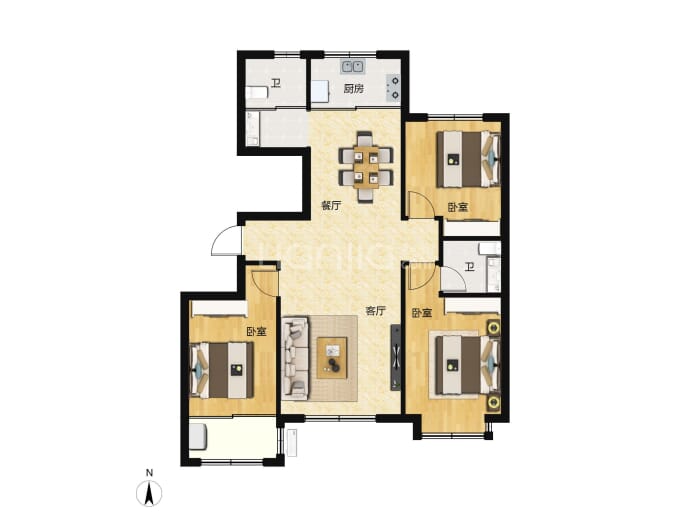 欣泰天佑府--建面 130m²