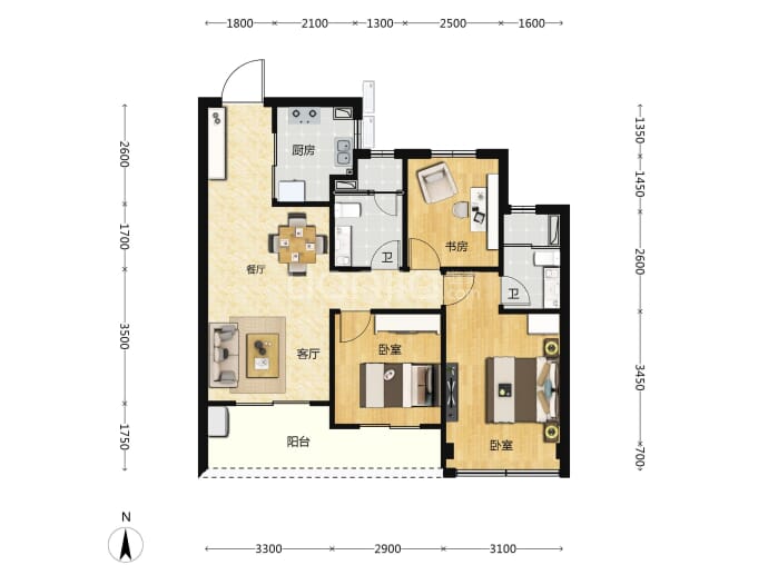 宝业凤樾上筑--建面 89m²