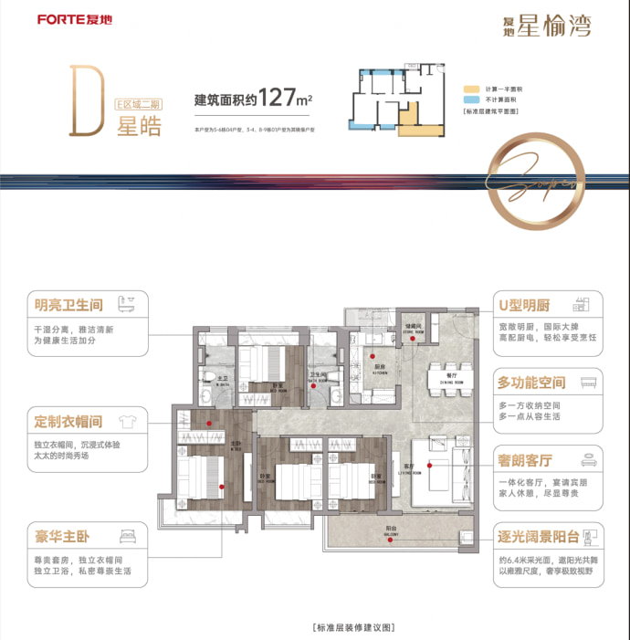 复地星愉湾二期--建面 127m²