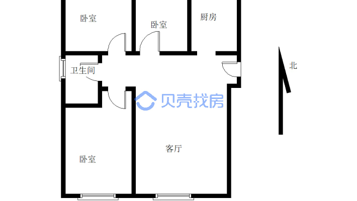 单价低，有采光口，南北通透，简单装修，看房基本方便-户型图