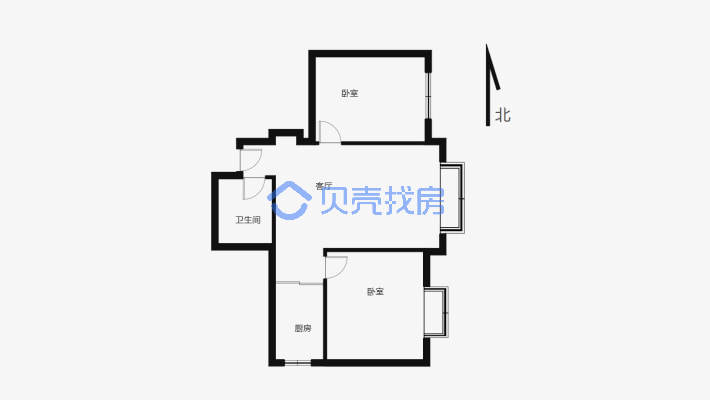 新市区天津路星汇立方电梯小高层两室有证可按揭-户型图