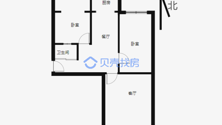 河北李四建家属院二区 两室 带地下室 可按揭-户型图