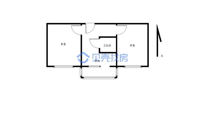 阳面两居室 简单装修 看房提前联系-户型图