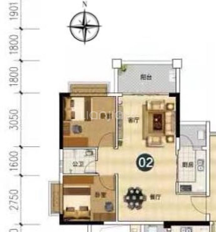 凯旋都汇豪庭--建面 77m²