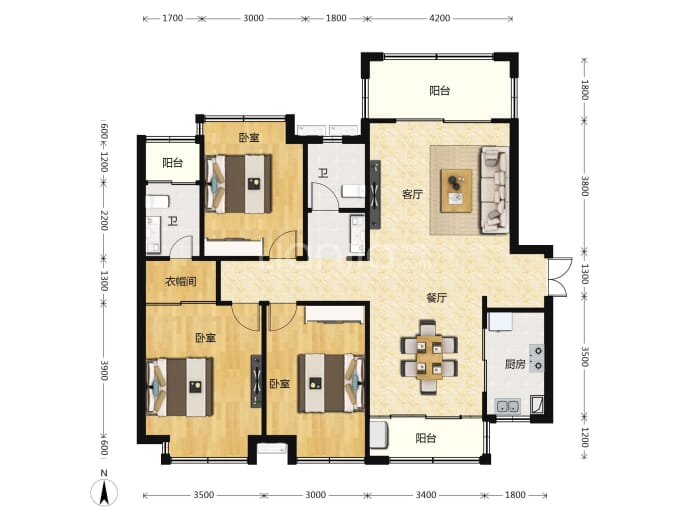 九玺华府--建面 122.99m²