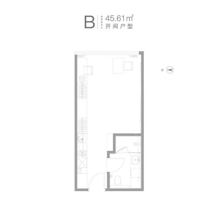 尊悦日坛--建面 45.61m²