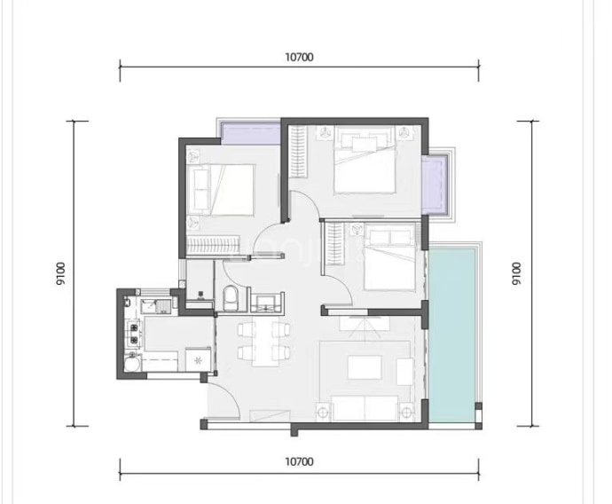 大华锦绣山海--建面 90m²