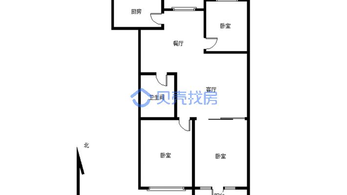 唯美品格 精装修 大三室 格局好小区物业绿化好-户型图